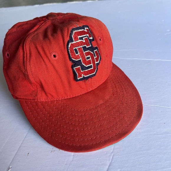 Vintage Wilson Size 7 USC SC 1940s Fitted Hat Cap Baseball Player #25 USA Made - Picture 1 of 11